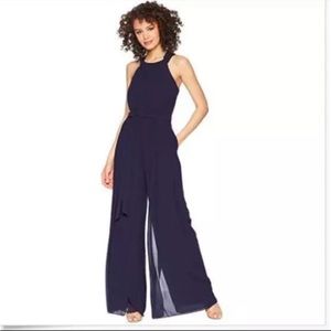 New with Tags Vince Camuto Chiffon Jumpsuit Navy blue Sz. 10
